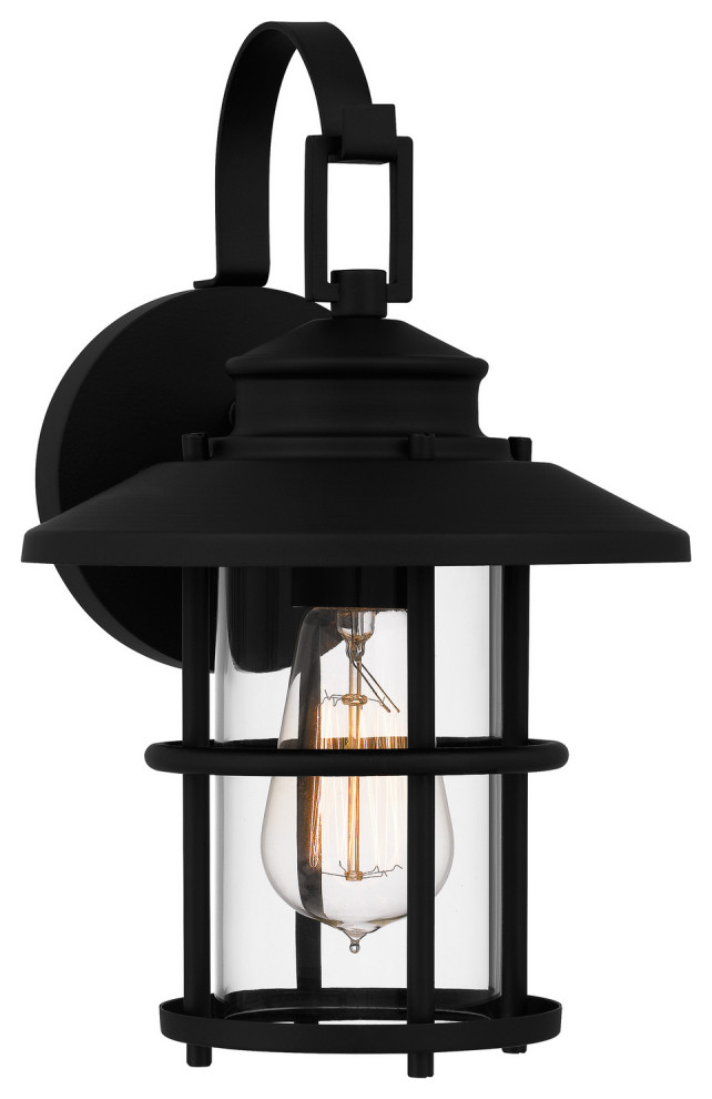 Quoizel LOM8408MBK 1 Light Outdoor Wall Mount  Lombard   Industrial   Outdoor Wall Lights And Sconces   by Lighting World Decorators  Houzz