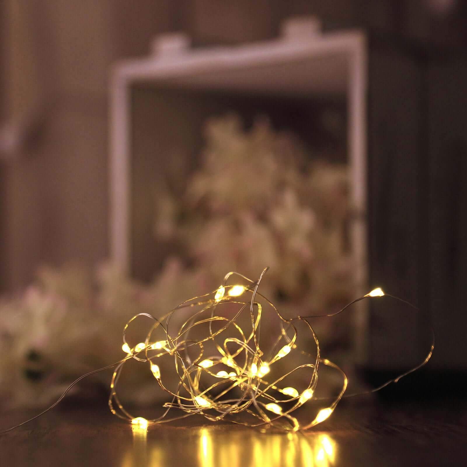 Clear Starry Bright 20 LED String Lights, Battery Operated Micro Fairy Lights 90