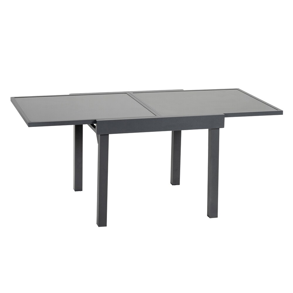 Pellebant Aluminum Rectangular Outdoor Extension Dining Table   N/A