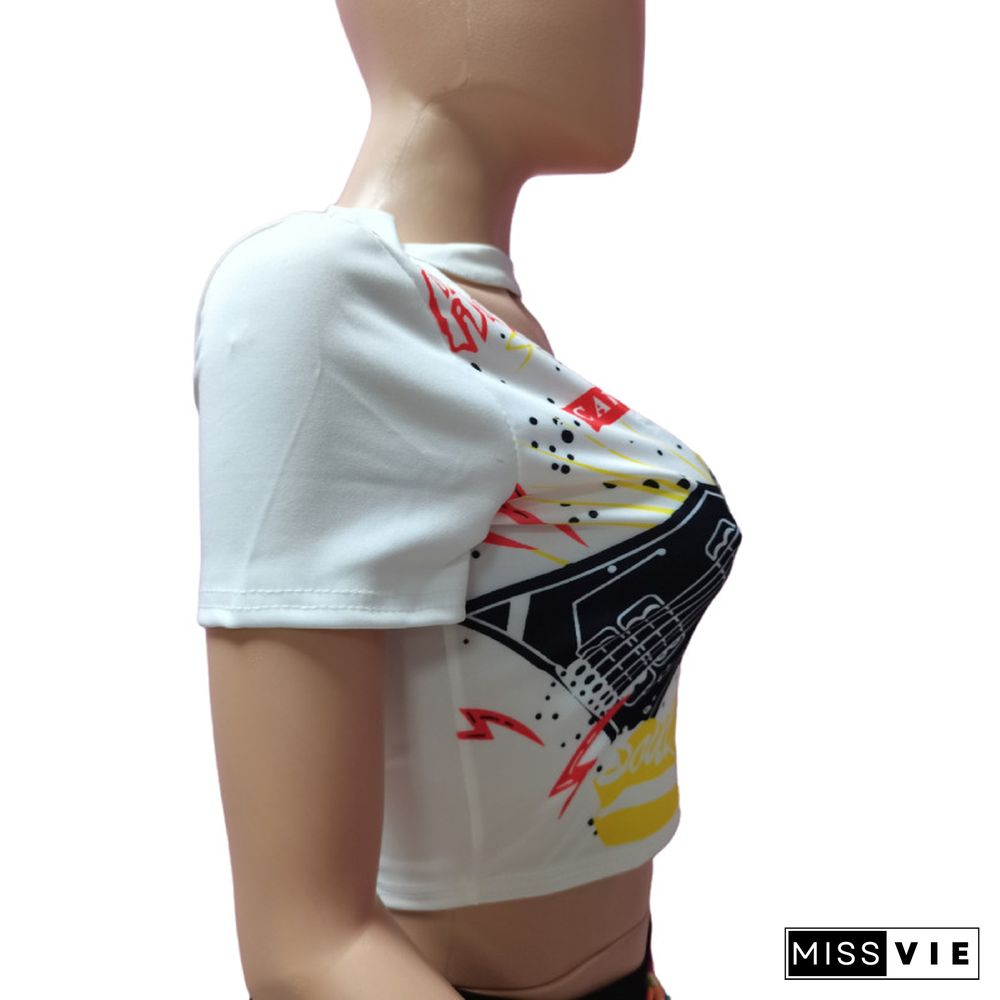 Y2K Streetwear Short Sleeve Basic Tee Shirts Crop Tops