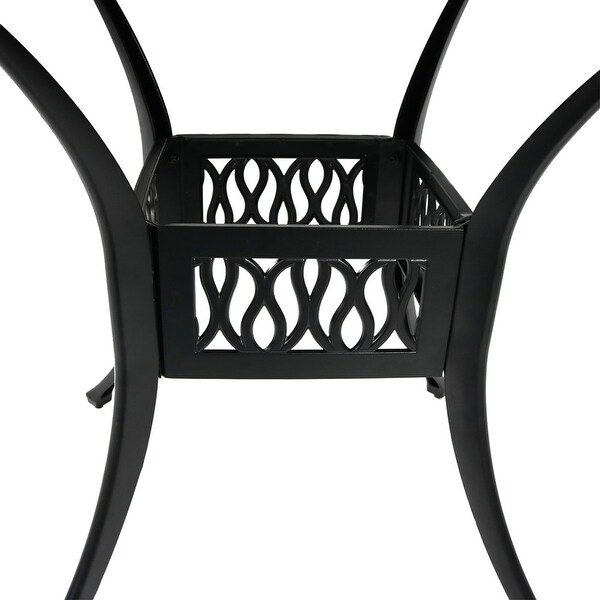 Black HeavyDuty Cast Aluminum Square Patio Dining Table