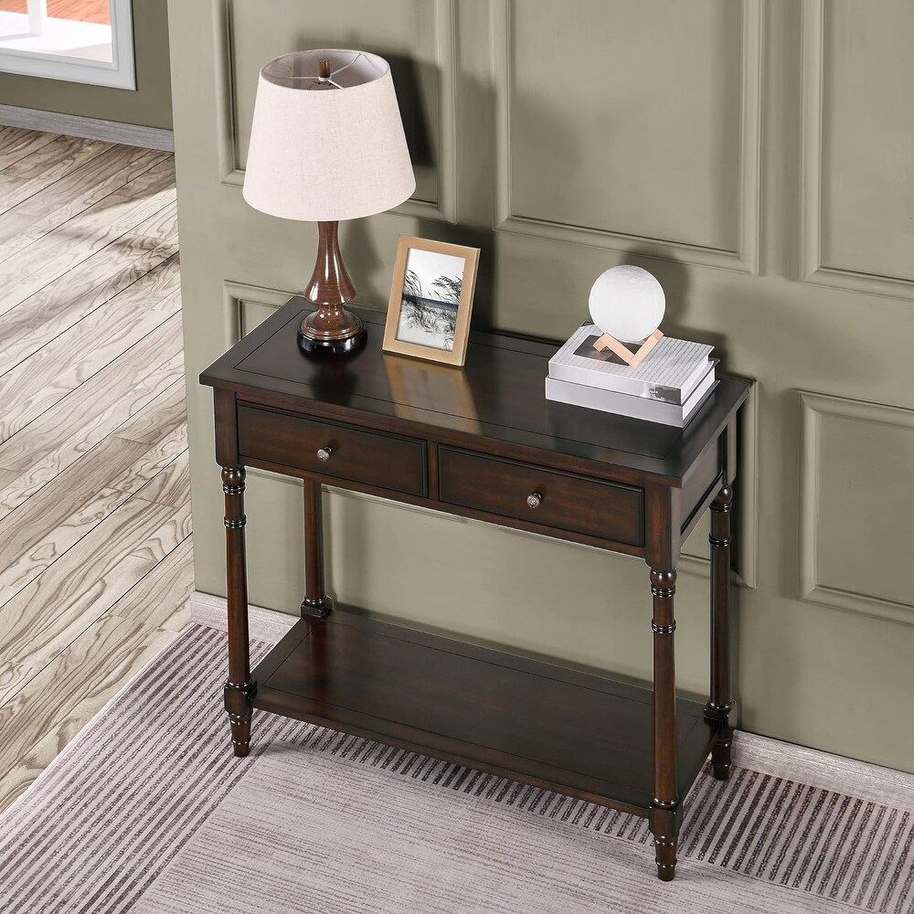 Entryway Table with Storage Drawers Console Table with Shelf