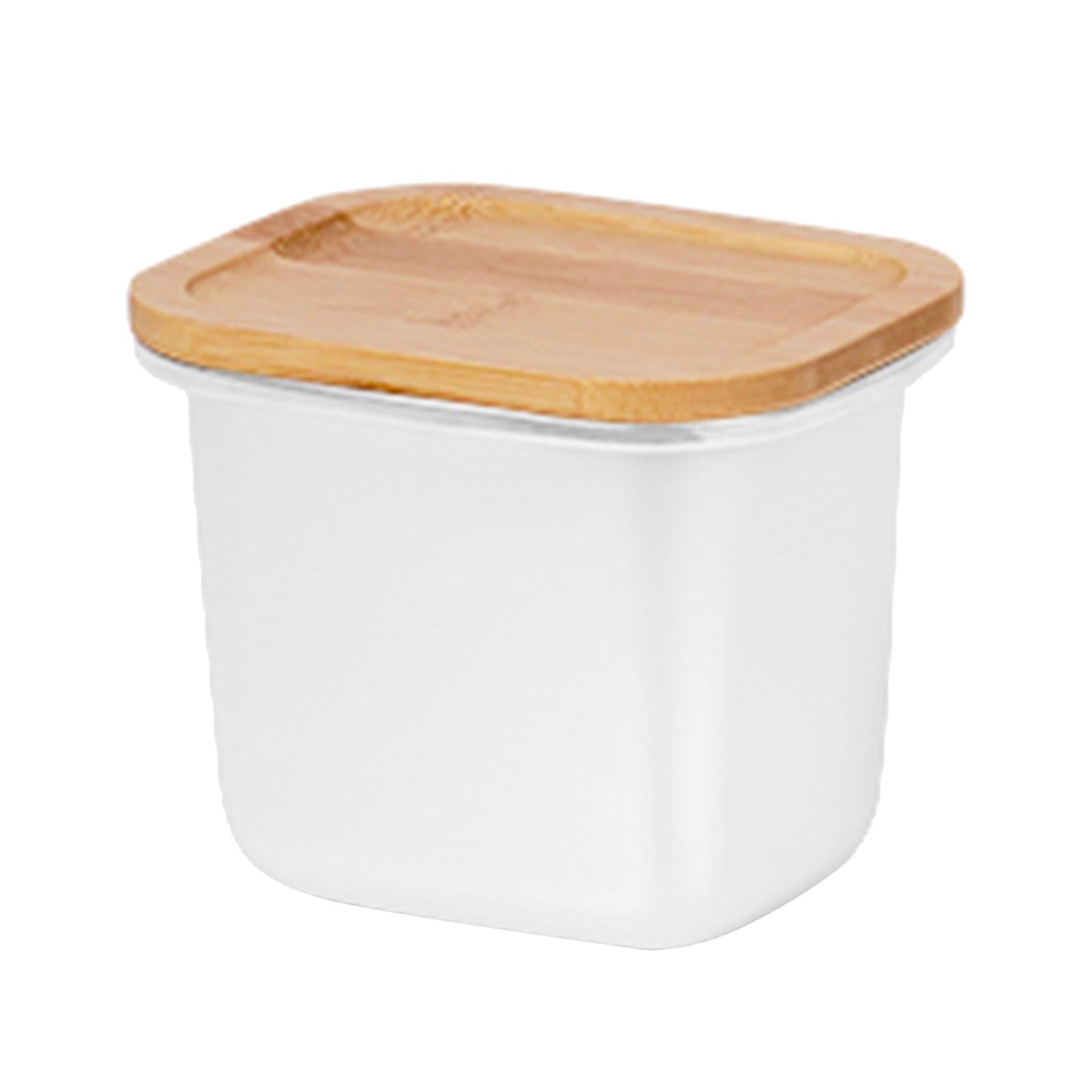 304 Stainless Box with Bamboo Lid Container Cheese Food Container 550ml