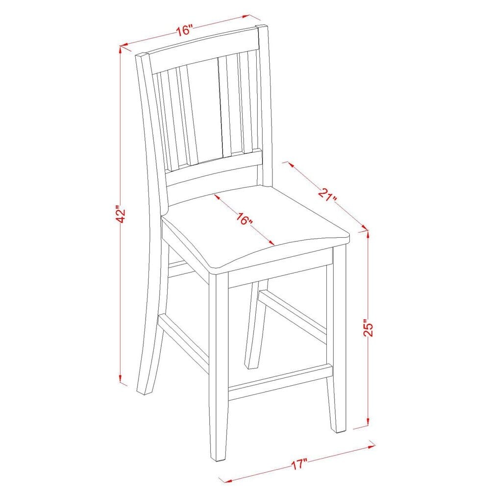 East West Furniture 3 Piece Counter Height Table Set  a Rectangle Dining Table and 2 Kitchen Chairs  Black (Seat Options)