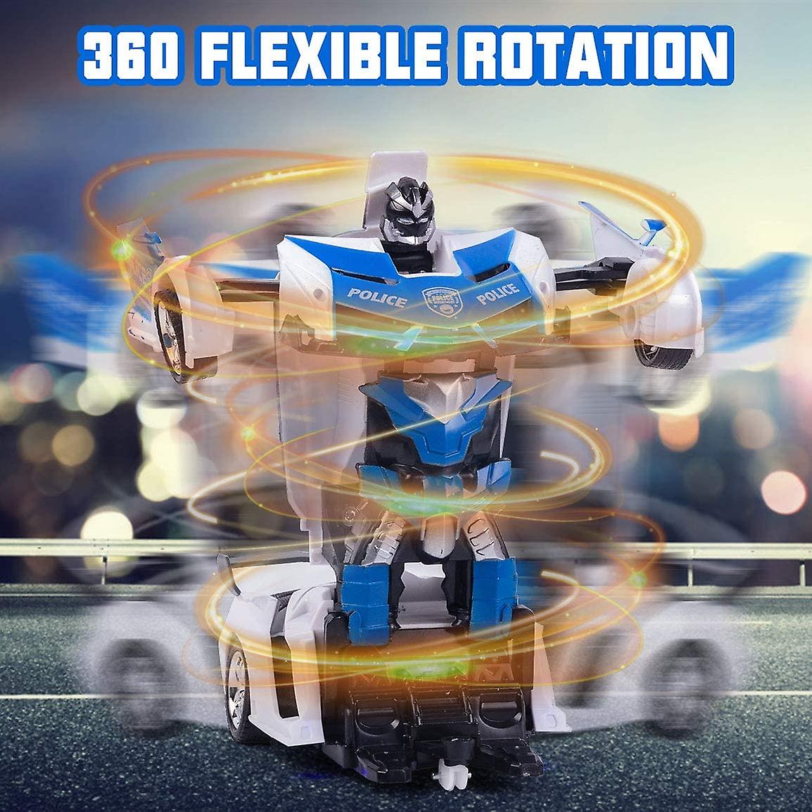 Deformation Car For 7-11 Years Old Kids，transforming Car Robot Vehicle Toy Police Car For Boys Remote Control Drifting Rc Racing Car Best Birthday Xma