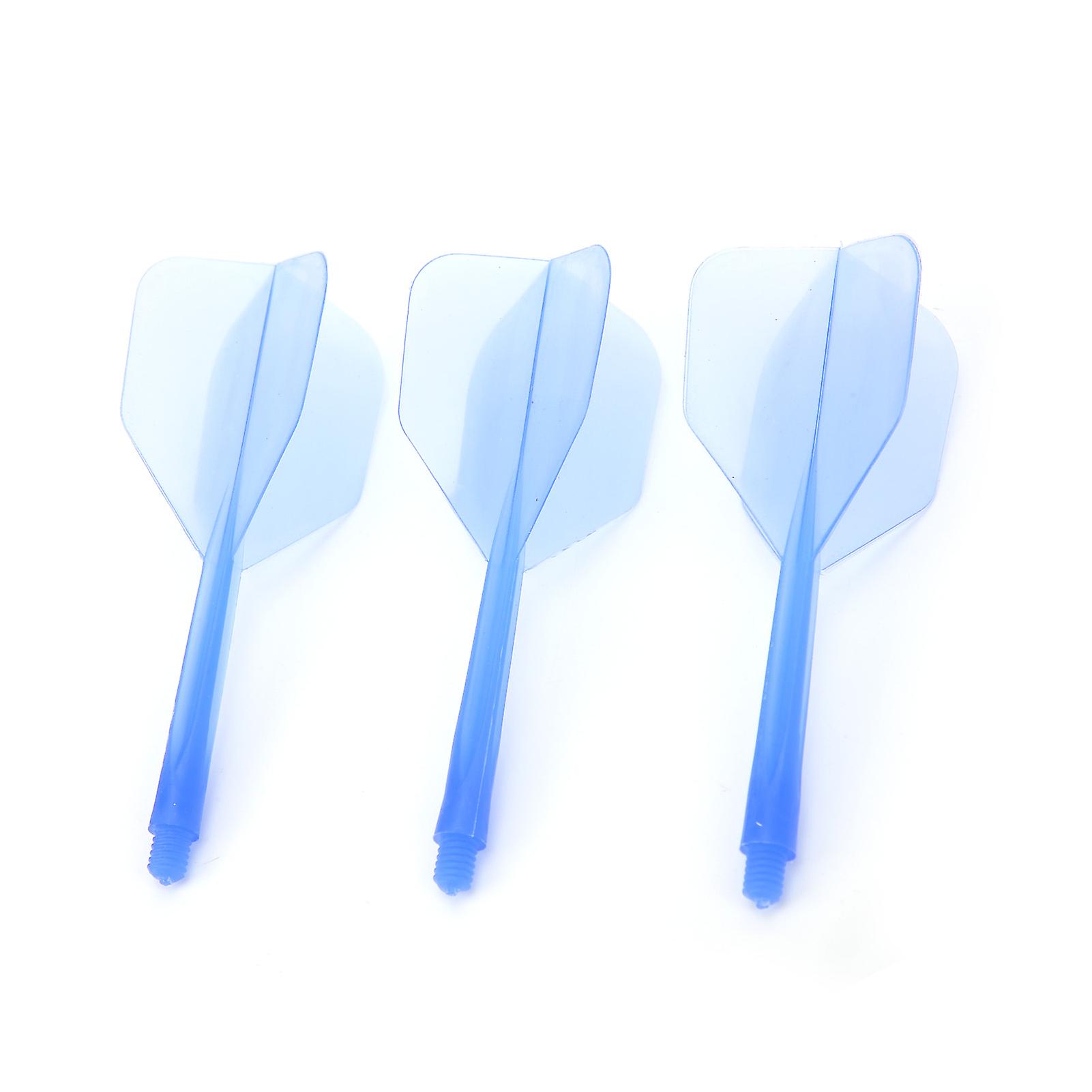 3 Pcs 2ba Integrated Transparent Dart Shaft And Flights Standard Shape Anti Breakblue