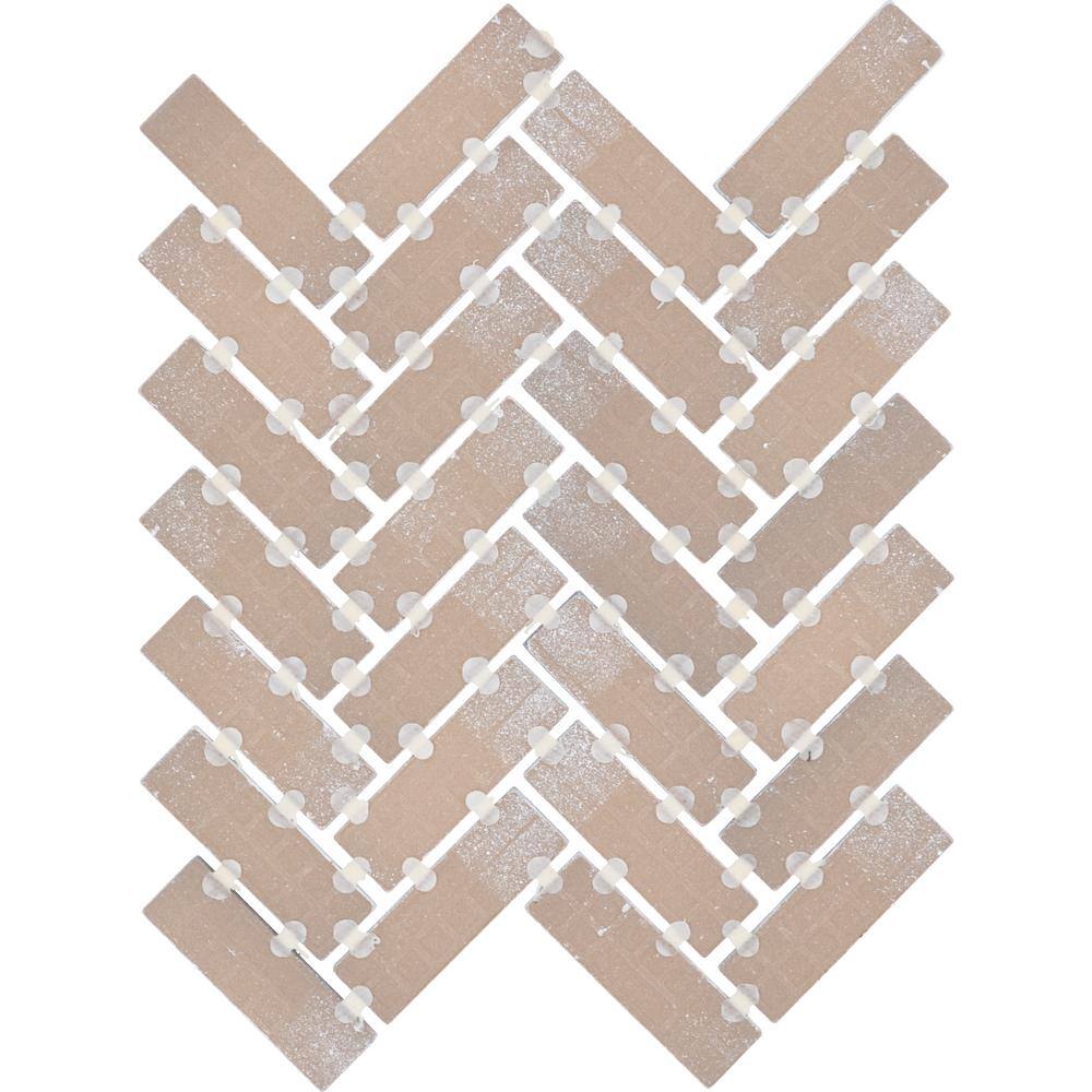 Daltile Modern Renewal Parchment 9 in. x 12 in. Glazed Ceramic Herringbone Mosaic Tile (6 sq. ft.Case) MR2013HERHD1P2