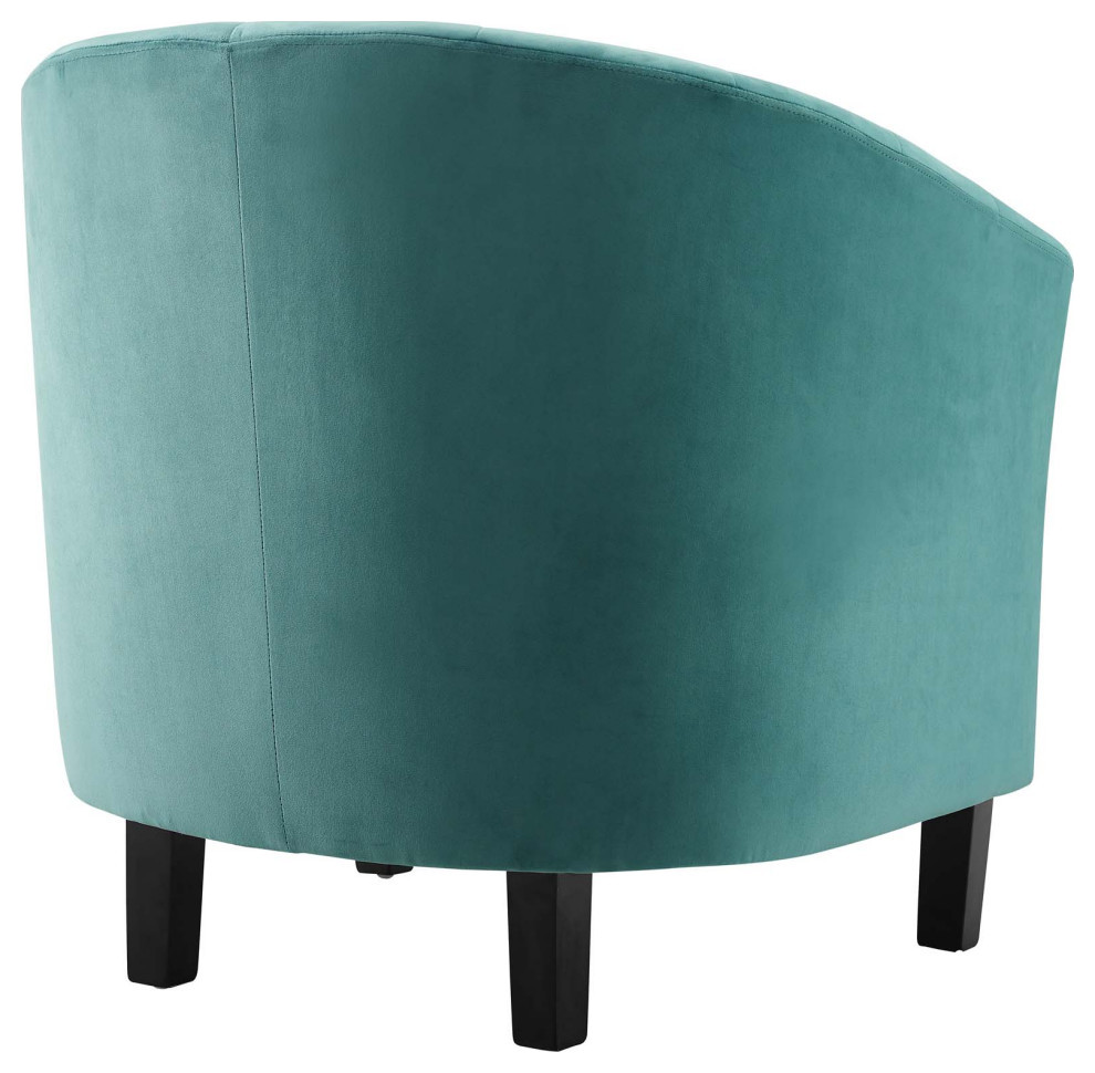 Zoey Teal Channel Tufted Performance Velvet Armchair   Contemporary   Armchairs And Accent Chairs   by Peachtree Fine Furniture  Houzz