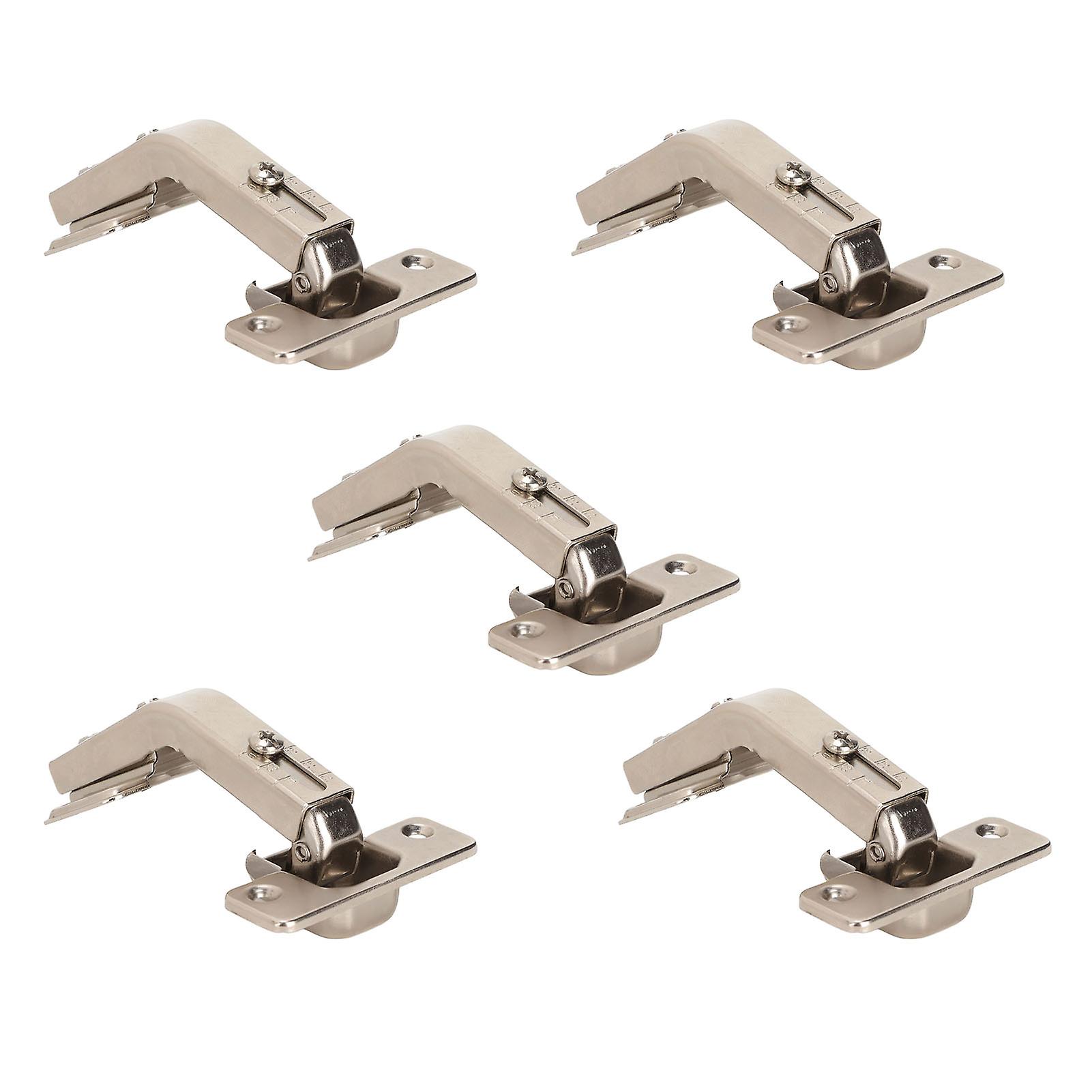 5pcs Hydraulic Buffer Hinge Replacement Slow Close Stainless Steel Frameless Cabinet Doors Hinges For Cabinet Doors