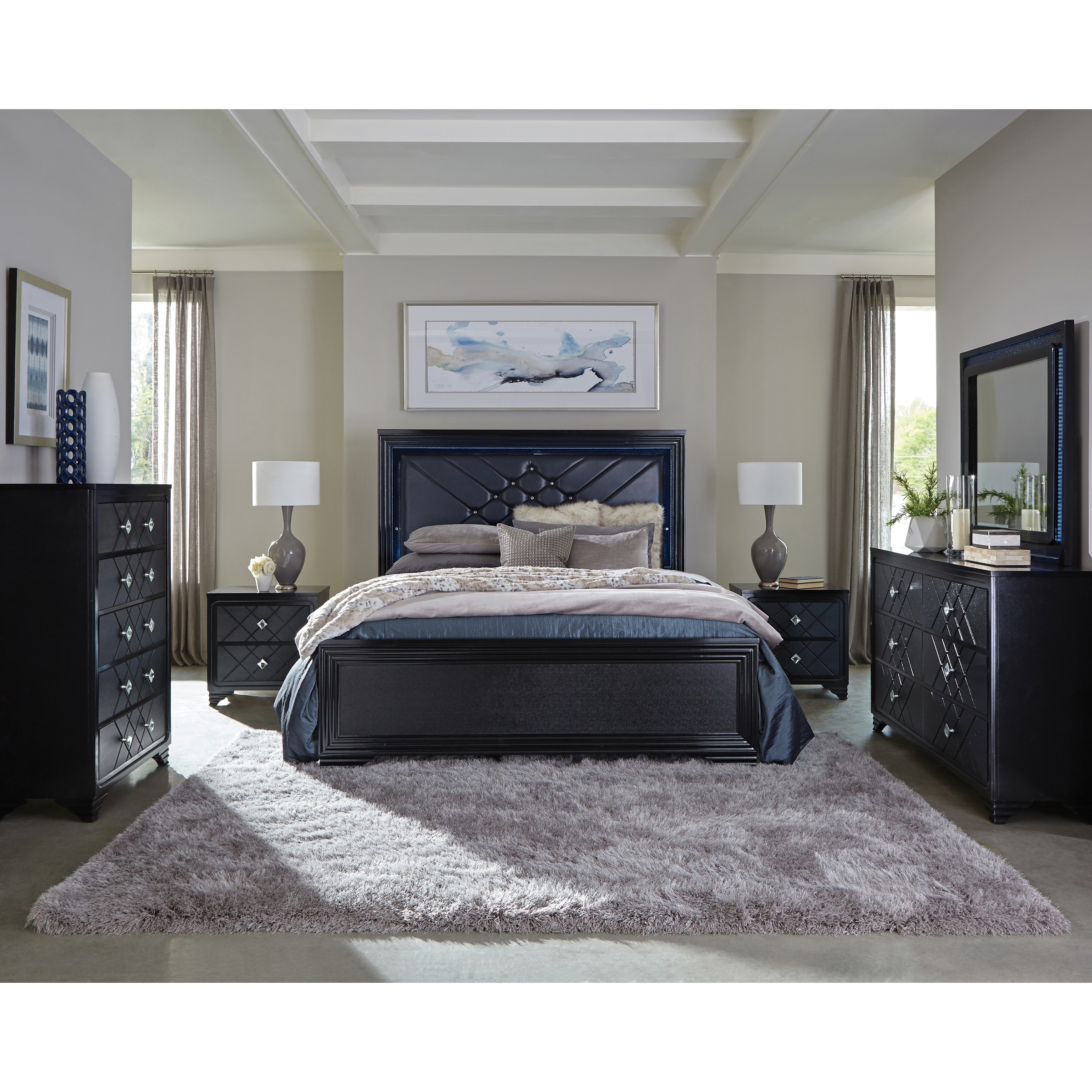 Bryson Midnight Star 2-piece Bedroom Set with Nightstand - - 34936362