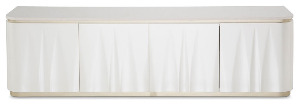 Aico Amini London Place Media Cabinet in Creamy Pearl   Transitional   Media Cabinets   by AMOC  Houzz