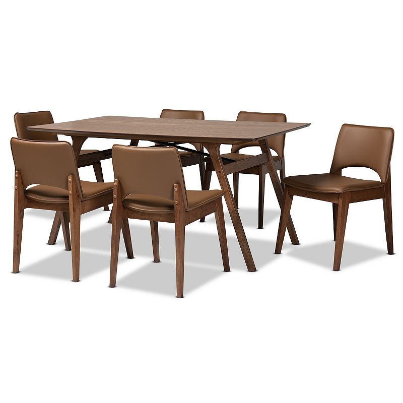 Baxton Studio Afton Dining Table and Chair 7-piece Set