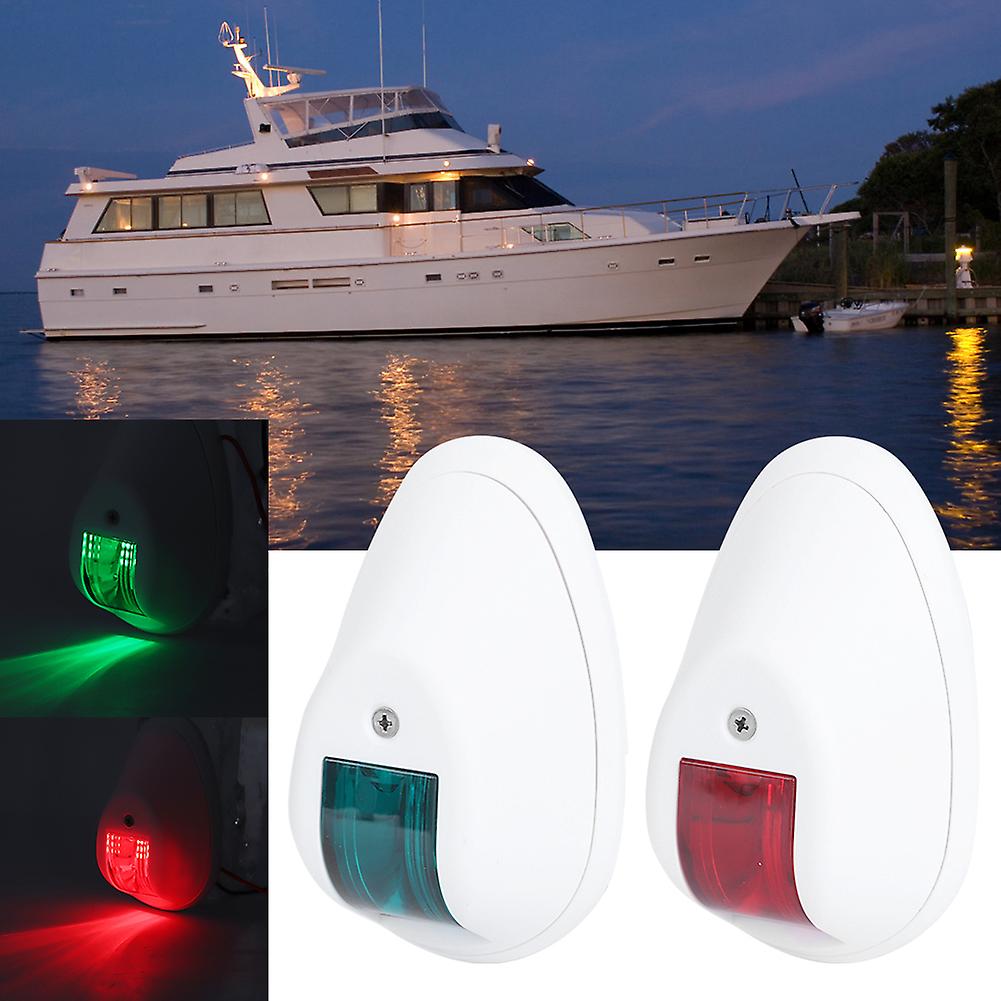 12v Led Navigation Light Waterproof Green Starboards Red Port Lamp For Marine Boat Yacht White Housing