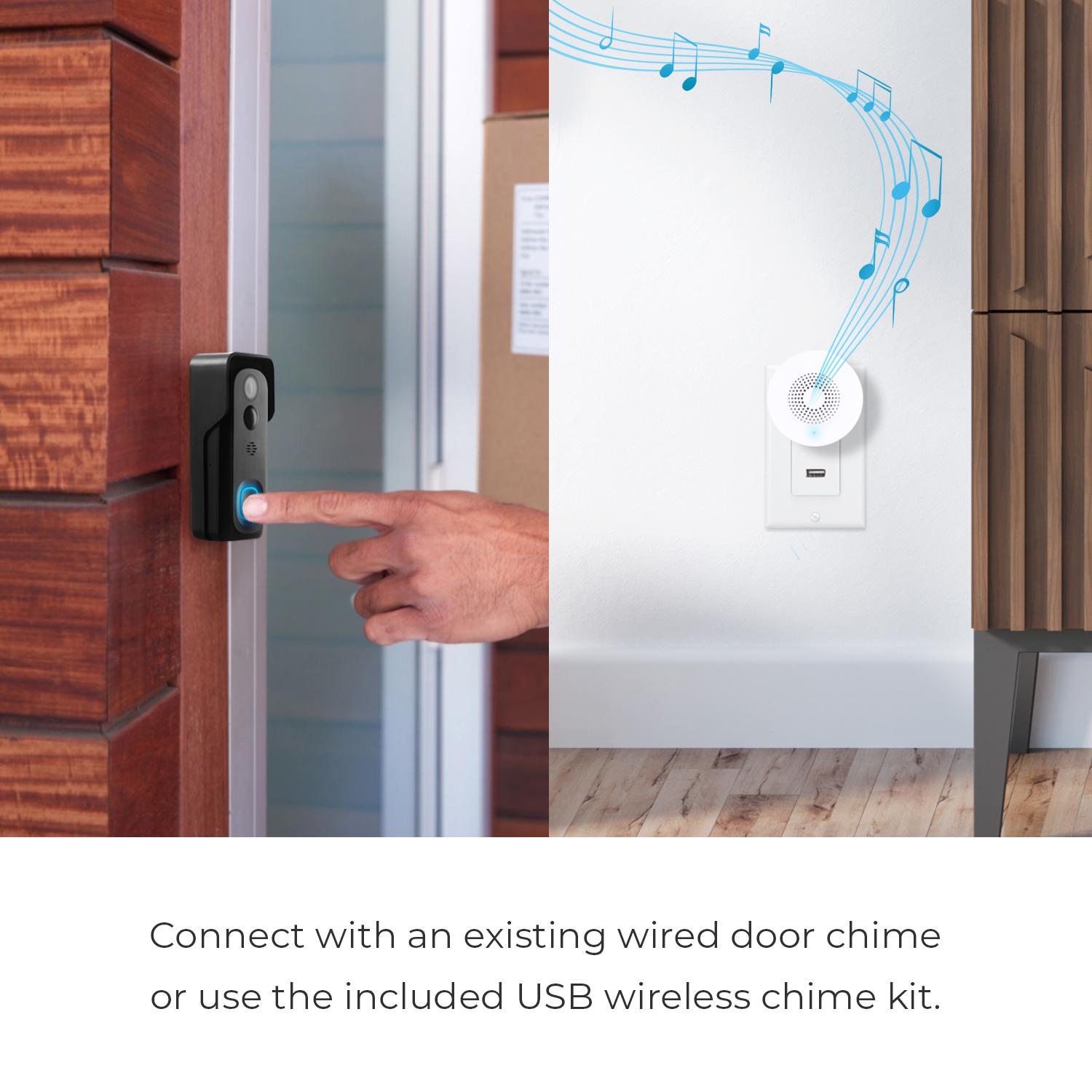 Globe Electric Wi-Fi Smart Home Black/Gray ABS/Polycarbonate Wireless Video Doorbell