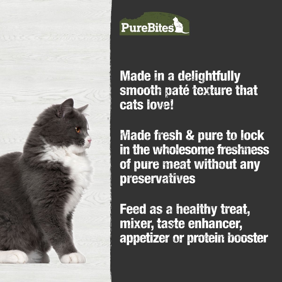 PureBites 100% Pure Chicken and Beef Paté Cat Food Toppings， 2.5-oz can， 12 count