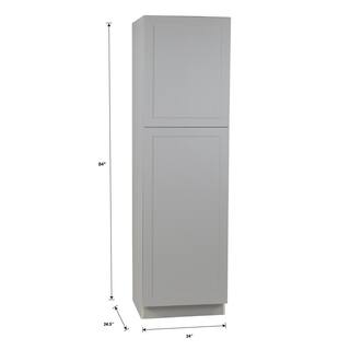 Hampton Bay Cambridge Gray Shaker Assembled Pantry Cabinet with Adjustable Shelves (24 in. W x 24.5 in. D x 84 in. H) CA2484P-KG