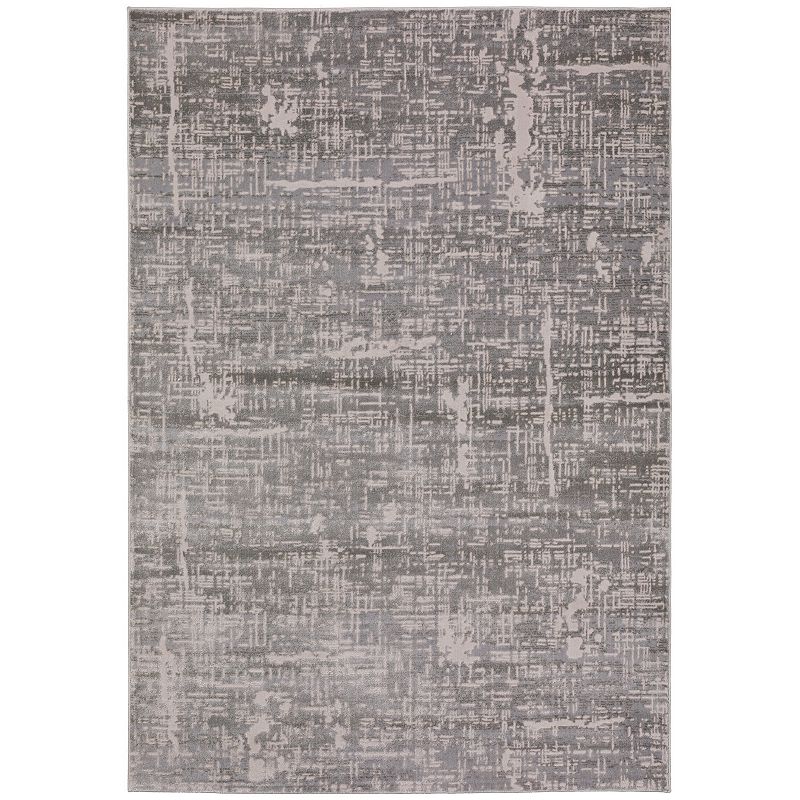 Addison Dayton Distressed Crosshatch Smoke Accent Rug