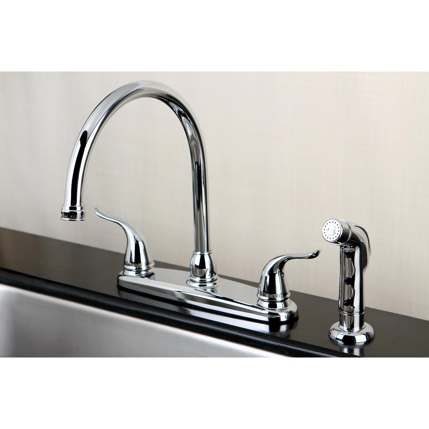 Kingston Brass FB2791YLSP Centerset Kitchen Faucet， Polished Chrome