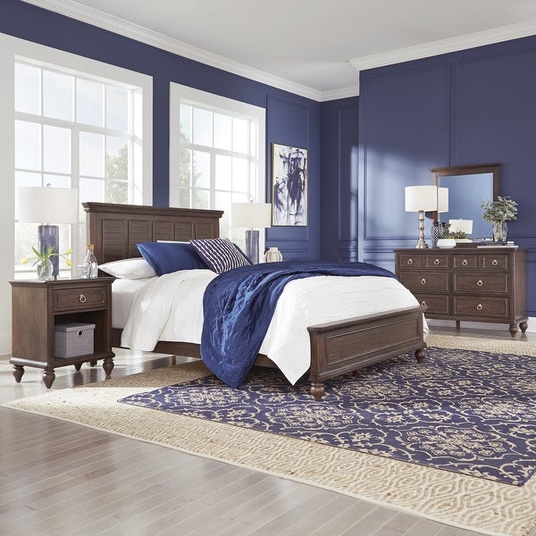 Homestyles 4-Piece Southport Queen Bed， Night stand， Dresser and Mirror Set - - 29755089