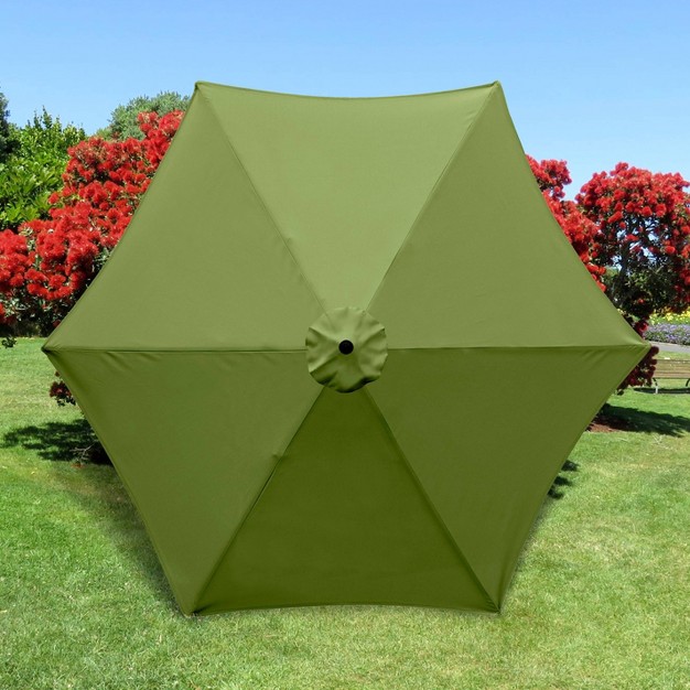 11 x27 X 11 x27 Aluminum Market Polyester Umbrella With Crank Lift Lime Green Astella