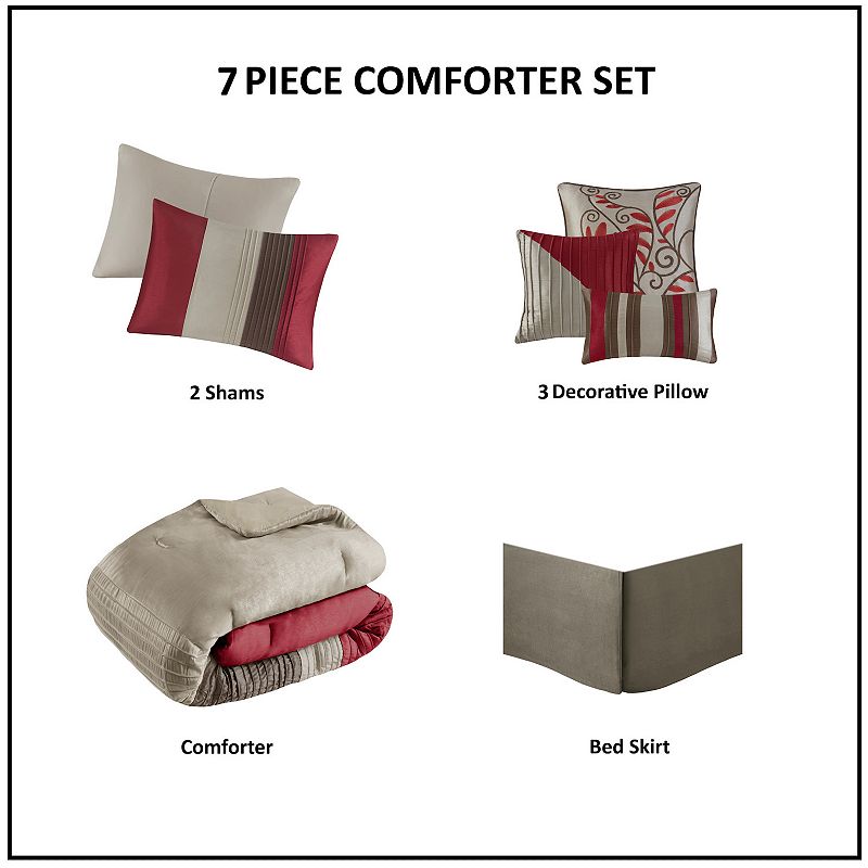 Madison Park Eastridge 7-piece Comforter Set with Throw Pillows