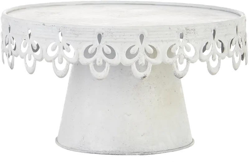 12 Inch White Scalloped Pedestal