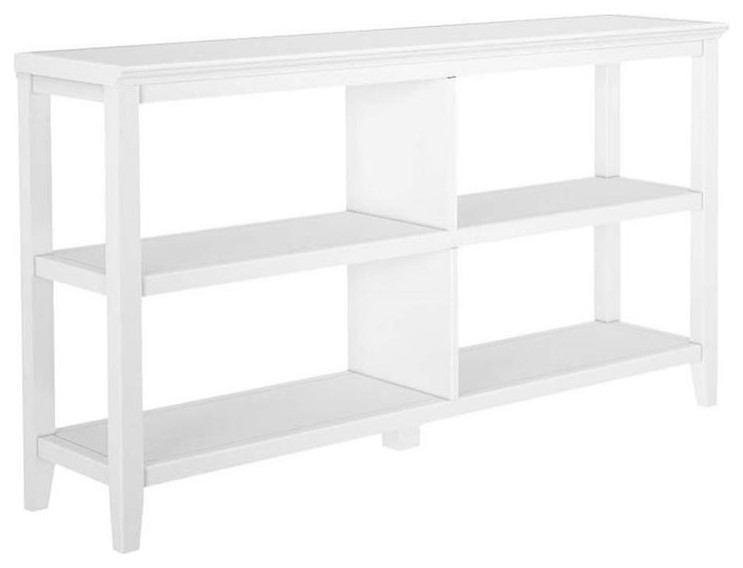 New Ridge Home Goods 2 tier Low Traditional Wooden Bookcase in White   Transitional   Bookcases   by Homesquare  Houzz