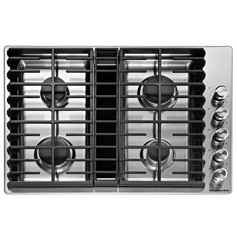 KitchenAid 30 Stainless Steel 4 Burner Gas Downdraft Cooktop