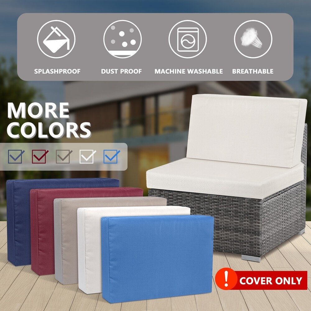 6 Pcs Outdoor Cushion Covers 23x25x4 Patio Cushions Covers Replacement Waterproof with Zipper   Covers Only