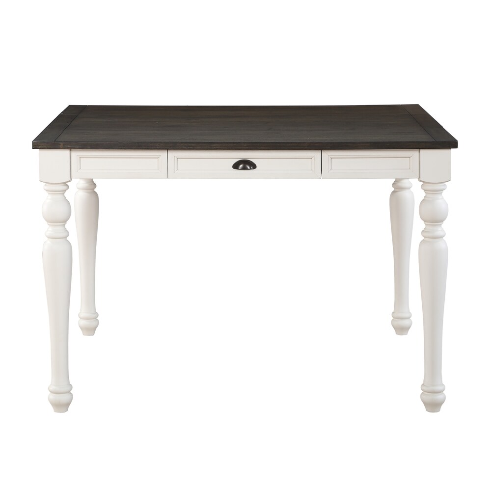 Jillian Farmhouse Two Tone Counter Table by Greyson Living   Two tone soft white and dark Oak