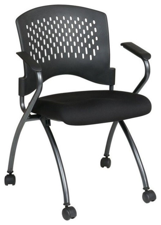 Scranton  ampCo Folding Chair with Arms in Coal (Set of 2)   Contemporary   Folding Chairs And Stools   by Homesquare  Houzz