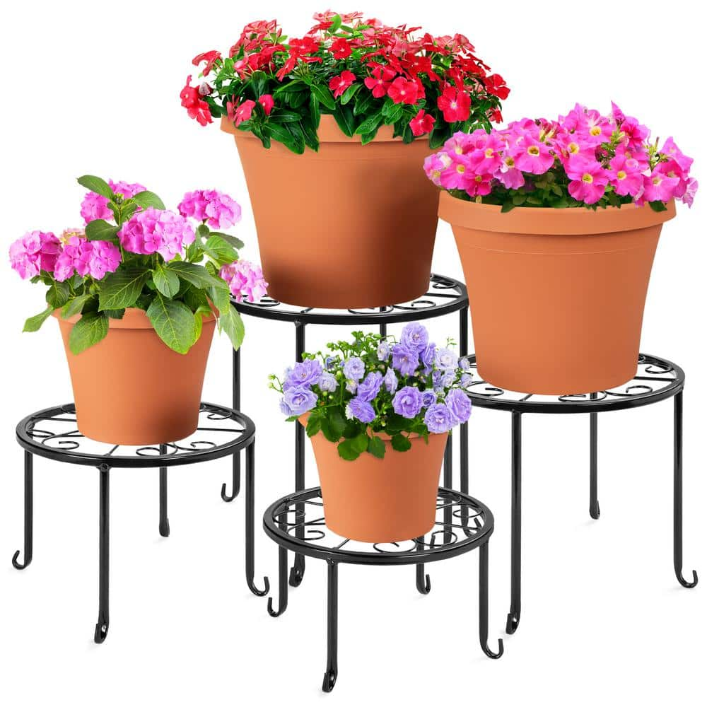 Best Choice Products IndoorOutdoor Metal Plant Stands (4-Tiered) SKY3717