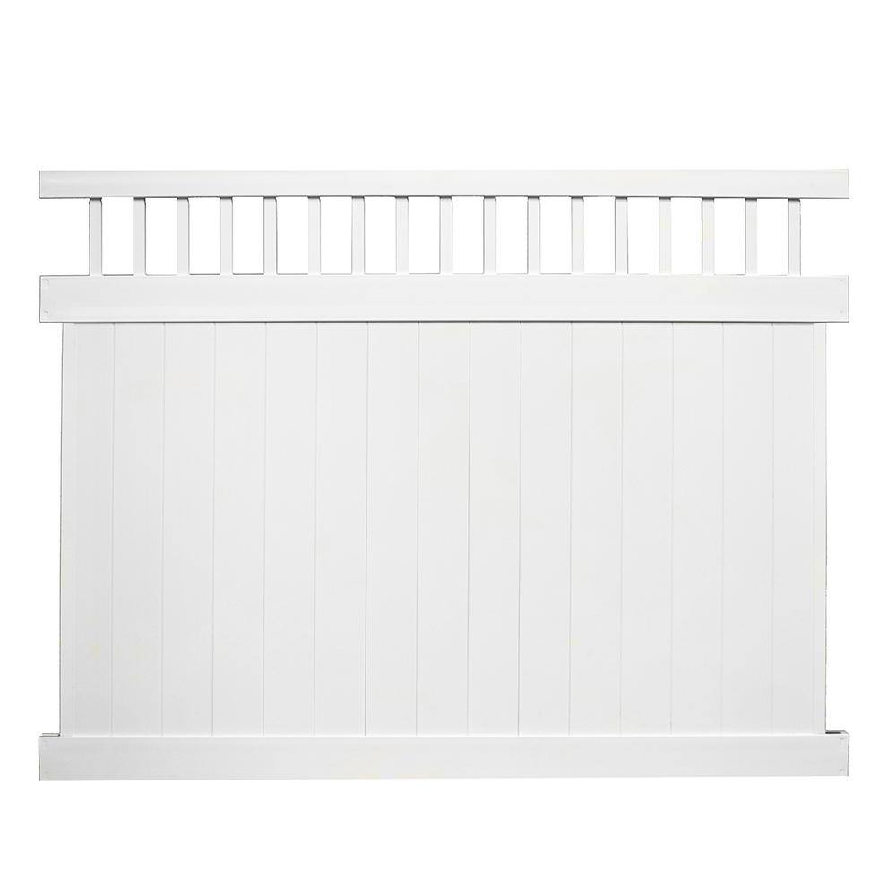 Weatherables Mason 6 ft. H x 8 ft. W White Vinyl Privacy Fence Panel Kit PWPR-CT-6X8