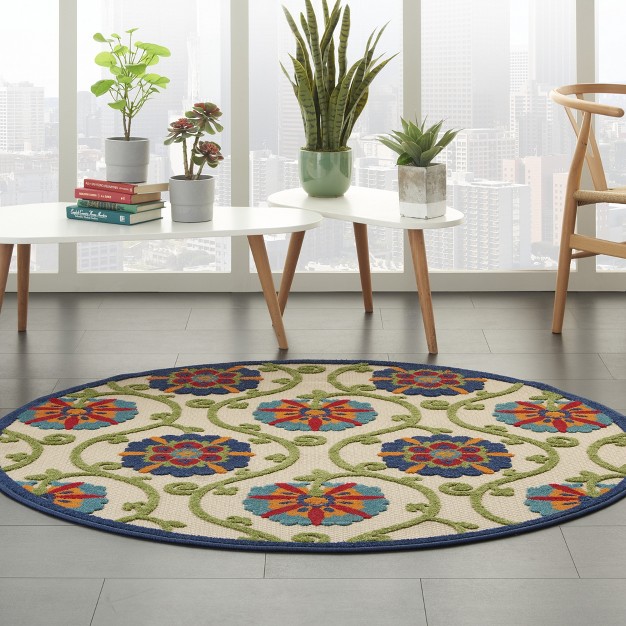 Nourison Aloha Contemporary Floral Outdoor Area Rug