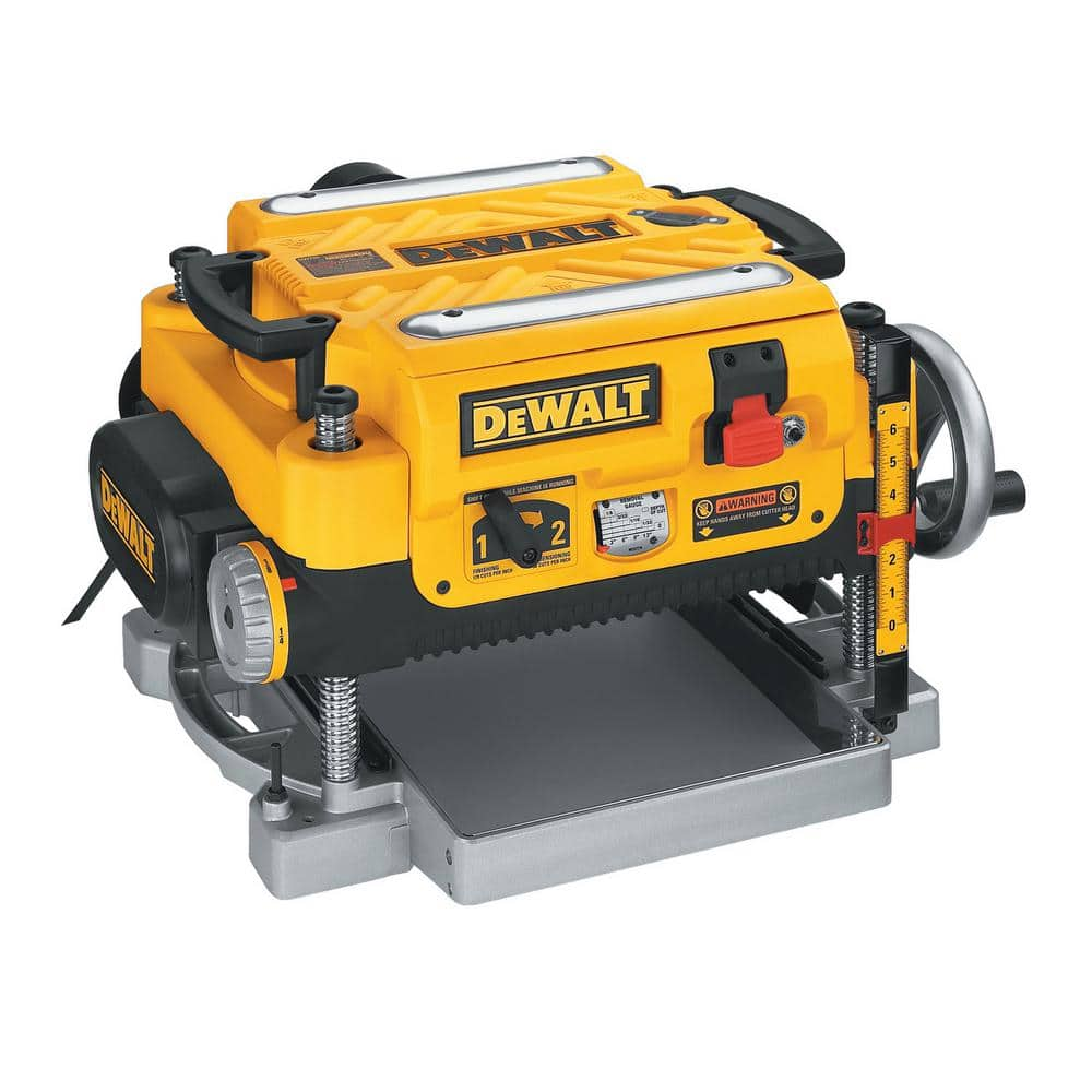 DEWALT 15 Amp 13 in. Corded Heavy-Duty Thickness Planer, (3) Knives, In/Out Feed Tables, and Mobile Thickness Planer Stand DW735XW7350