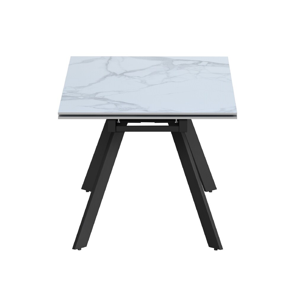 Somette Extendable Dining Table with Steel Four legged Base