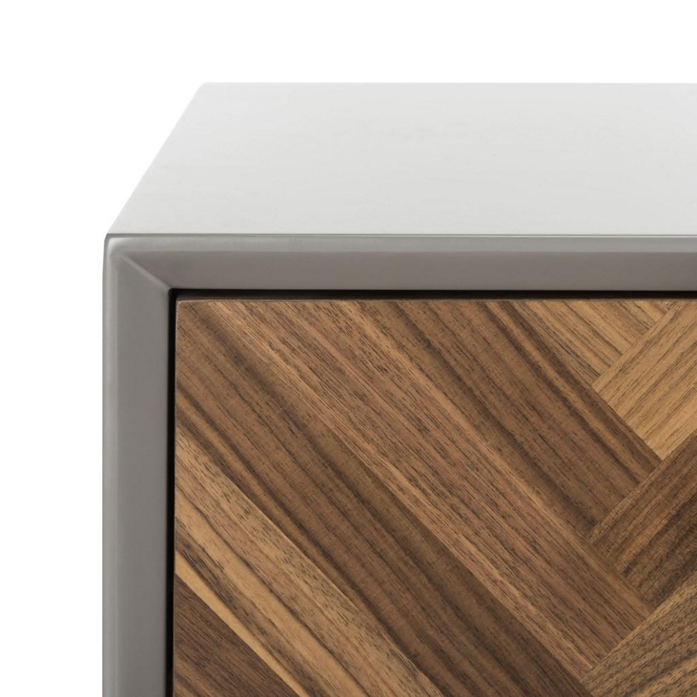 Dancer Walnut 2  Drawer Side Table   Contemporary   Side Tables And End Tables   by Rustic Home Furniture Deco  Houzz