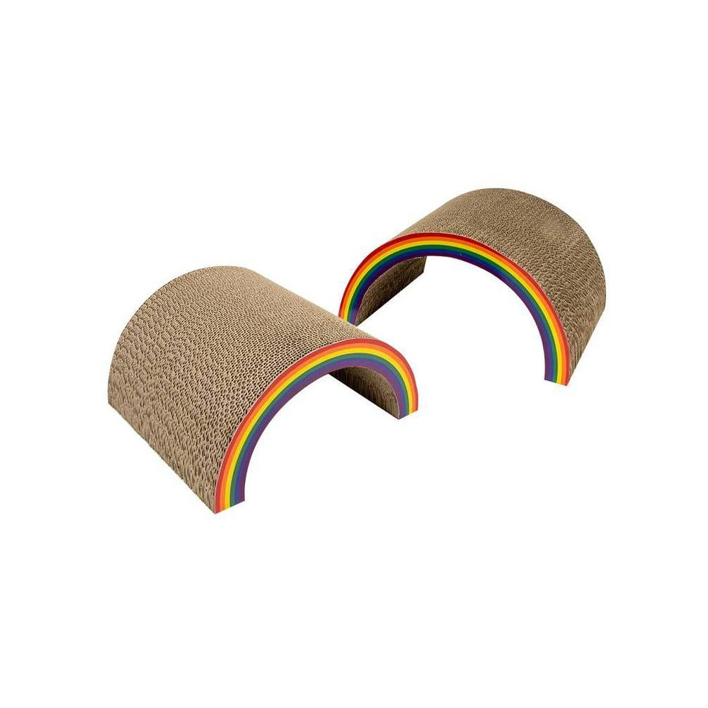 Double Rainbow Cat Scratcher Toy – Boots and Barkley - 2 Sets