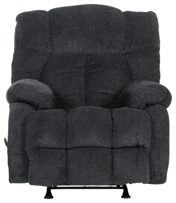 Brock Rocker Recliner in Slate Gray Polyester Chenile Fabric   Transitional   Recliner Chairs   by Homesquare  Houzz