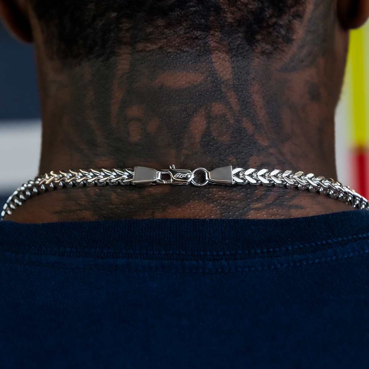 Franco Chain in White Gold- 6mm