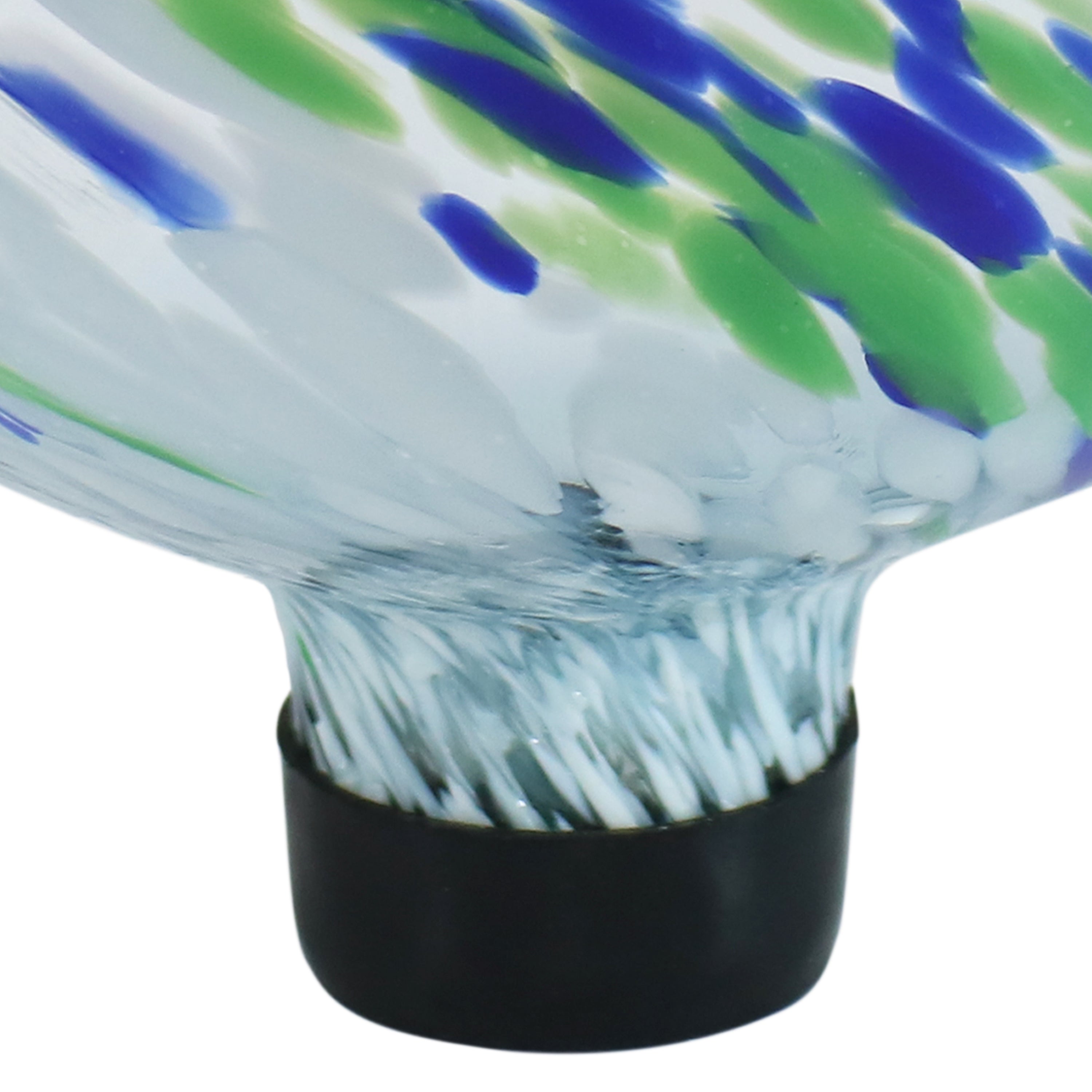 Sunnydaze Floral Spring Splash Gazing Globe - 10" Diameter - White, Blue, and Green