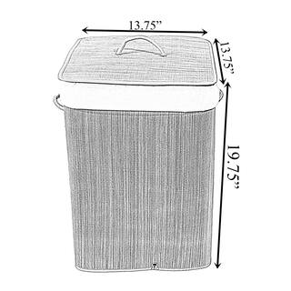 Vintiquewise Rectangle Mendong Bamboo Laundry Hamper with Lid and Handles for Easy Carrying QI004430-G_SQ