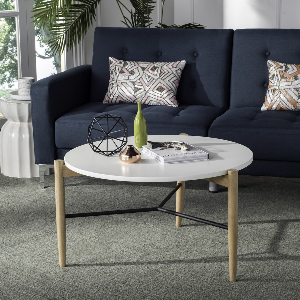 Mary Round Coffee Table White   Modern   Coffee Tables   by Virgil Stanis Design  Houzz