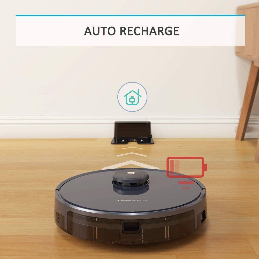 Tesvor Laser Navigation Robotic Vacuum Cleaner 2700Pa Strong Suction Auto-Charging Wi-Fi Enabled S6