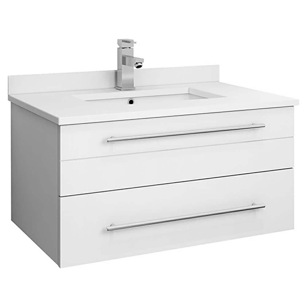 Fresca Lucera 30 in W Wall Hung Bath Vanity Cabinet Only in White