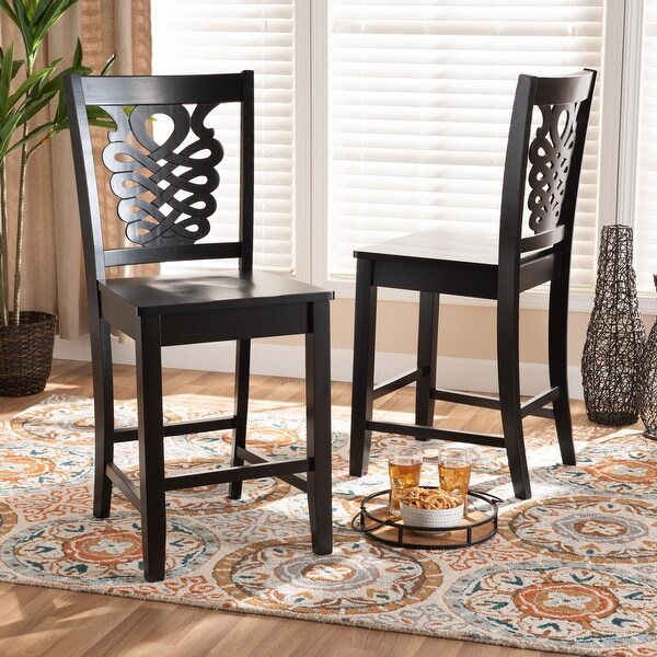 Gervais Modern and Contemporary Transitional 2-Piece Counter Stool Set