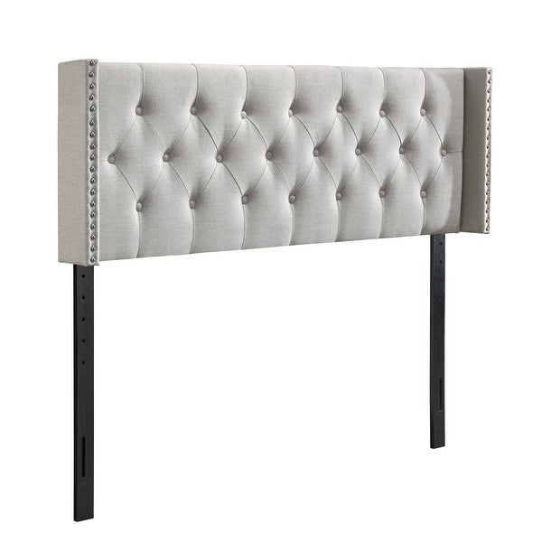 Savoy Button-tufted Wingback Queen Headboard - - 31927930