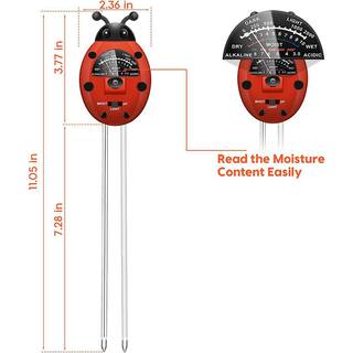 3-in-1 Soil Tester Kit with Plant Moisture Light and pH Tester (No Batteries Required) Colorful Ladybug Shape B08ZCQPBF2