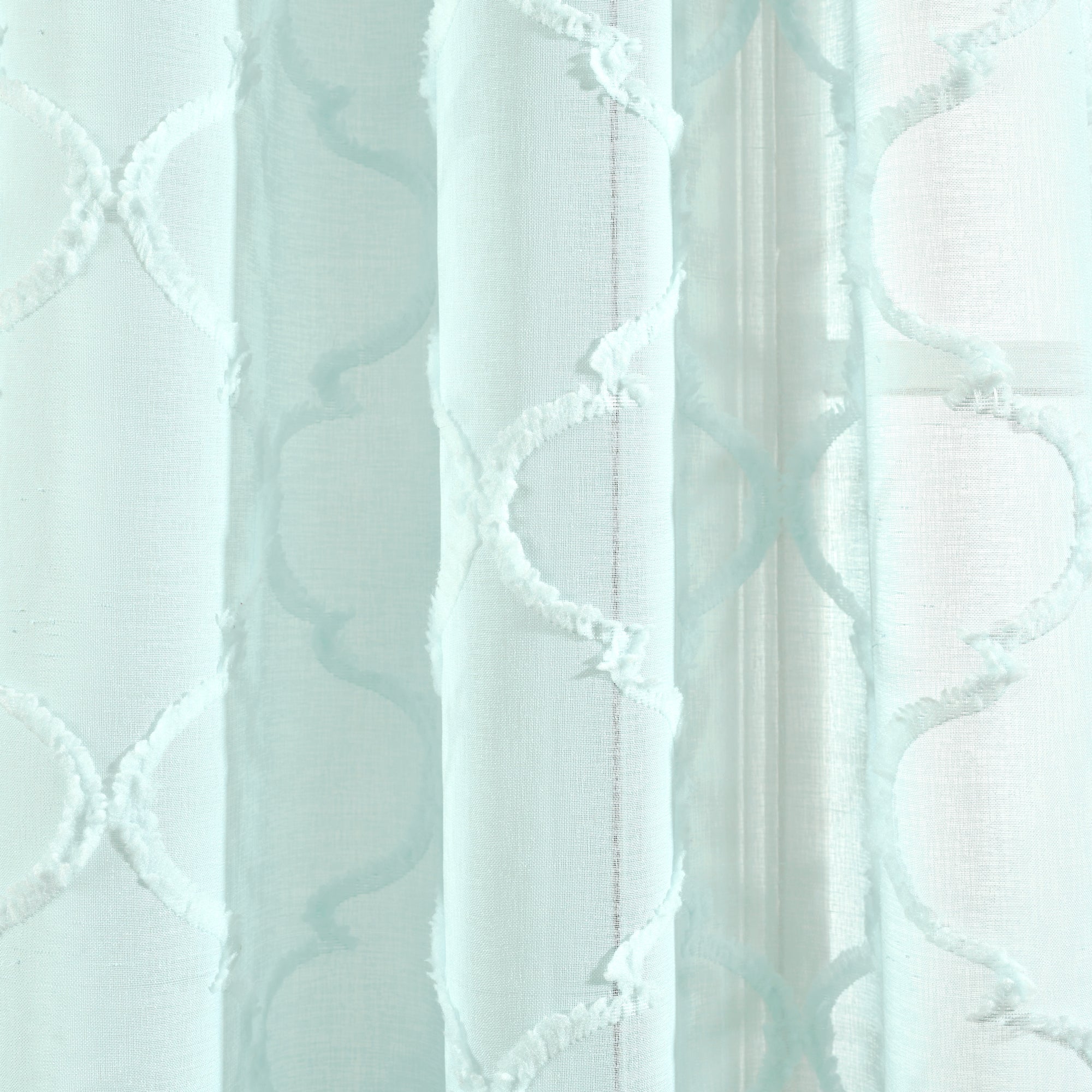 Avon Trellis Grommet Sheer Window Curtain Panel Set