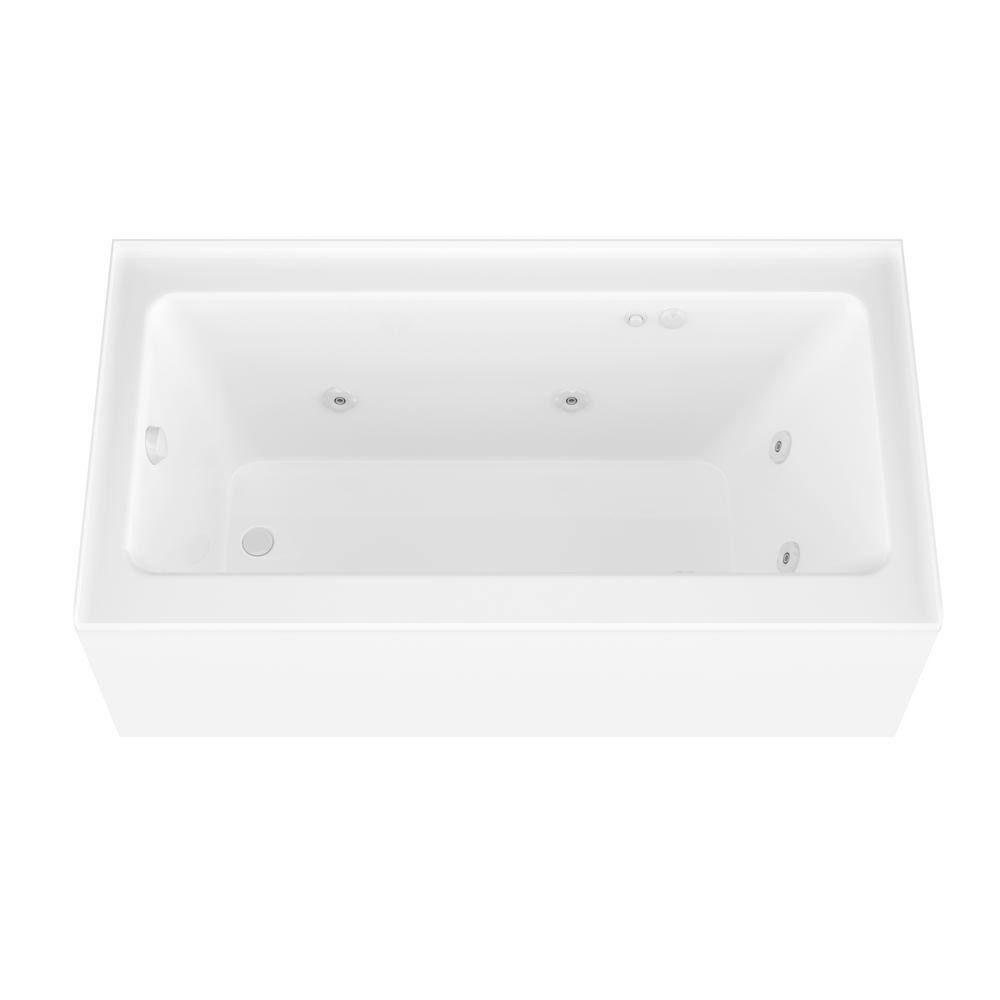 Universal Tubs Amber 5 ft. Acrylic Rectangular Drop-in Whirlpool Bathtub in White HD3060SHWL